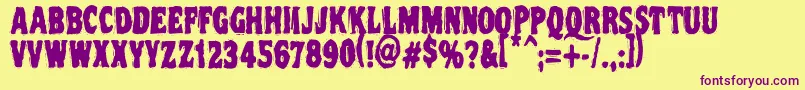 Vtc Nightoftheooziedeadcaps Font – Purple Fonts on Yellow Background