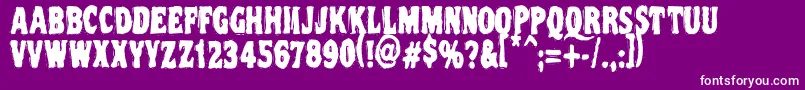 Vtc Nightoftheooziedeadcaps-Schriftart – Weiße Schriften auf violettem Hintergrund