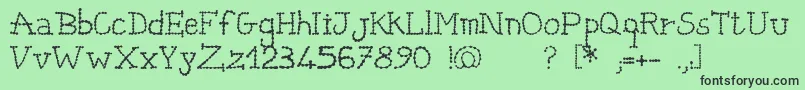 フォントCatena – 緑の背景に黒い文字