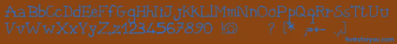 Czcionka Catena – niebieskie czcionki na brązowym tle