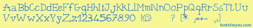 Catena Font – Blue Fonts on Yellow Background