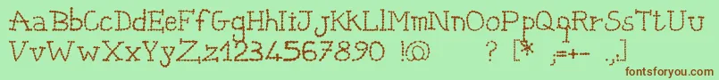 Catena Font – Brown Fonts on Green Background