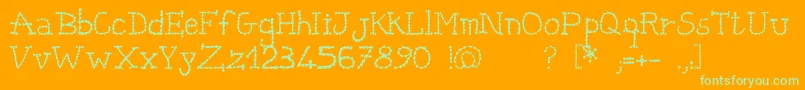 Catena Font – Green Fonts on Orange Background