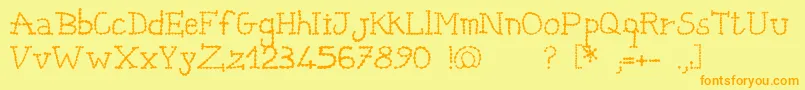 Catena Font – Orange Fonts on Yellow Background