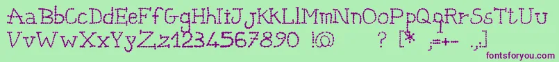 Catena Font – Purple Fonts on Green Background