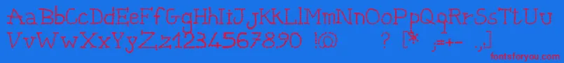 Catena Font – Red Fonts on Blue Background