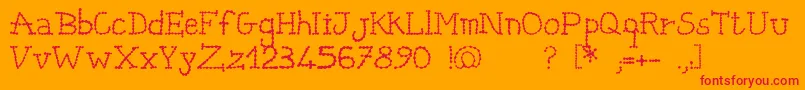 Catena Font – Red Fonts on Orange Background