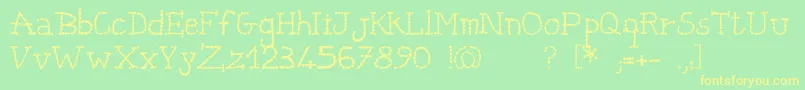 Catena Font – Yellow Fonts on Green Background