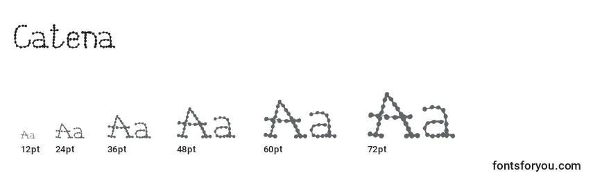 Размеры шрифта Catena