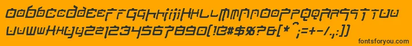 NipponTechCondensedItalic Font – Black Fonts on Orange Background