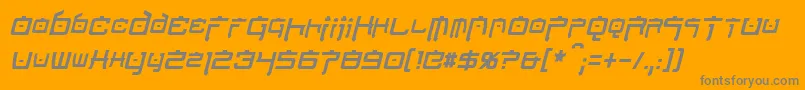 NipponTechCondensedItalic Font – Gray Fonts on Orange Background