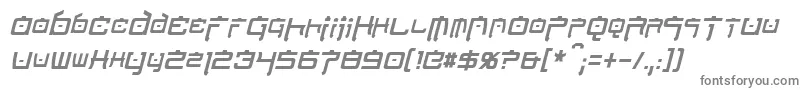 NipponTechCondensedItalic Font – Gray Fonts on White Background