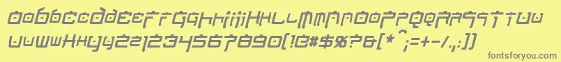 NipponTechCondensedItalic Font – Gray Fonts on Yellow Background