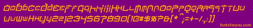 NipponTechCondensedItalic Font – Orange Fonts on Purple Background