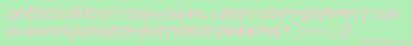 NipponTechCondensedItalic Font – Pink Fonts on Green Background