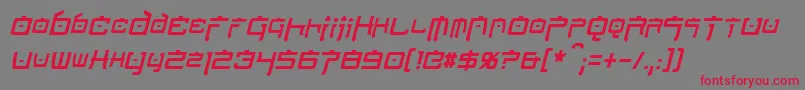 NipponTechCondensedItalic Font – Red Fonts on Gray Background