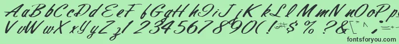 フォントFinalRegularTtnorm – 緑の背景に黒い文字