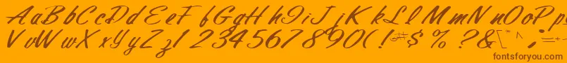 FinalRegularTtnorm-Schriftart – Braune Schriften auf orangefarbenem Hintergrund