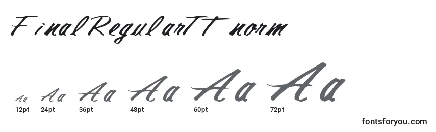 Größen der Schriftart FinalRegularTtnorm