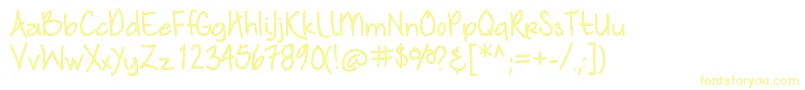 フォントNymphshandwriting – 黄色のフォント