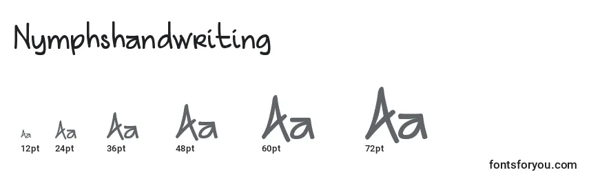 Размеры шрифта Nymphshandwriting