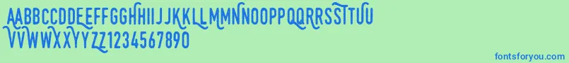 Monthoers Font – Blue Fonts on Green Background