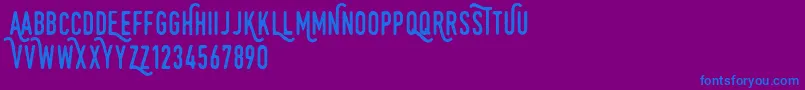 Monthoers Font – Blue Fonts on Purple Background