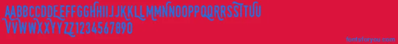 Monthoers Font – Blue Fonts on Red Background