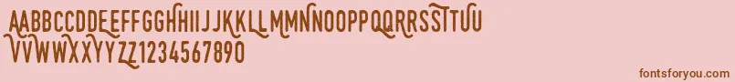 Monthoers Font – Brown Fonts on Pink Background