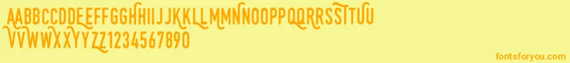 Monthoers Font – Orange Fonts on Yellow Background