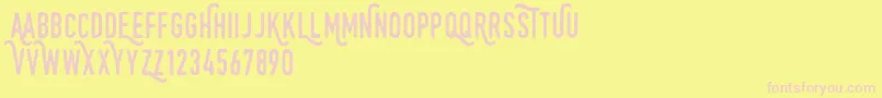 Monthoers Font – Pink Fonts on Yellow Background