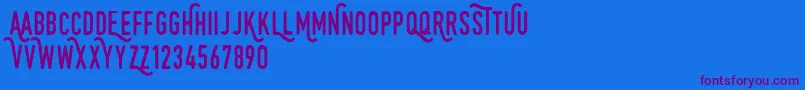 Monthoers Font – Purple Fonts on Blue Background