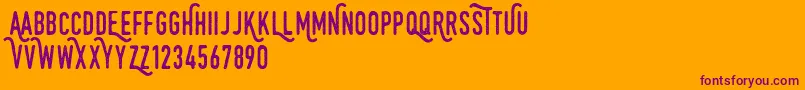 Monthoers Font – Purple Fonts on Orange Background