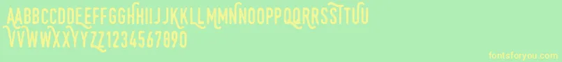 Monthoers Font – Yellow Fonts on Green Background