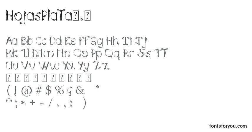 A fonte HojasPlata0.2 – alfabeto, números, caracteres especiais
