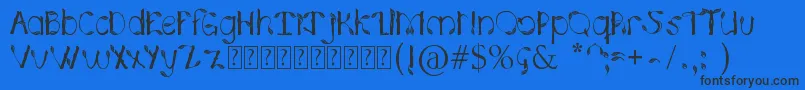 HojasPlata0.2 Font – Black Fonts on Blue Background