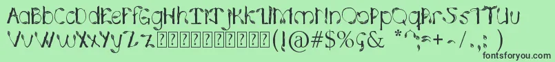 フォントHojasPlata0.2 – 緑の背景に黒い文字