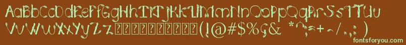 Шрифт HojasPlata0.2 – зелёные шрифты на коричневом фоне