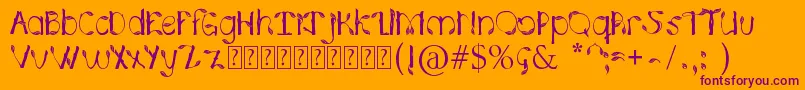 フォントHojasPlata0.2 – オレンジの背景に紫のフォント