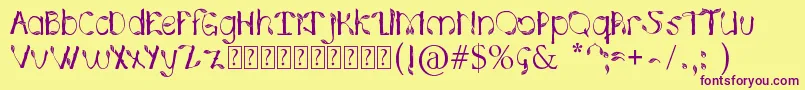 HojasPlata0.2 Font – Purple Fonts on Yellow Background