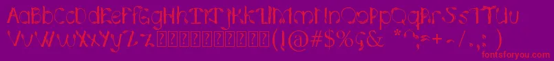 HojasPlata0.2-Schriftart – Rote Schriften auf violettem Hintergrund