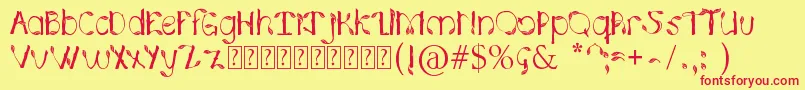 HojasPlata0.2 Font – Red Fonts on Yellow Background