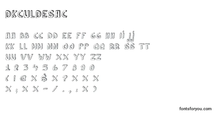 DkCulDeSac-fontti – aakkoset, numerot, erikoismerkit