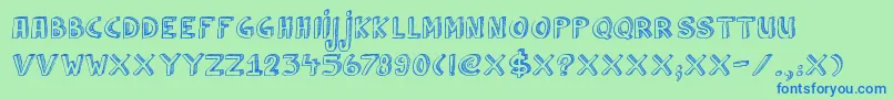 DkCulDeSac Font – Blue Fonts on Green Background