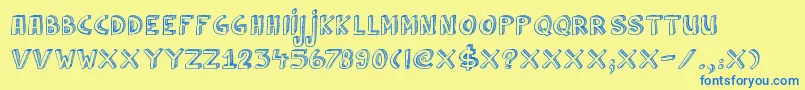 DkCulDeSac Font – Blue Fonts on Yellow Background