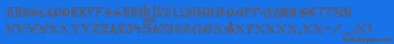 DkCulDeSac Font – Brown Fonts on Blue Background