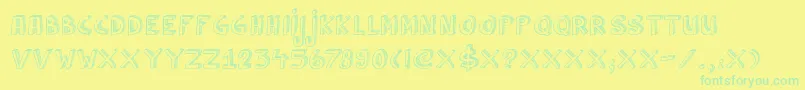 DkCulDeSac Font – Green Fonts on Yellow Background