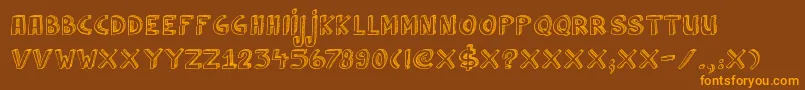 DkCulDeSac Font – Orange Fonts on Brown Background
