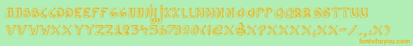 DkCulDeSac Font – Orange Fonts on Green Background