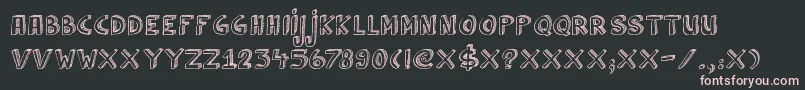 DkCulDeSac-fontti – vaaleanpunaiset fontit mustalla taustalla